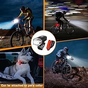 EverBrite Bike Lights for Night Riding, Rechargeable Bicycle Lights Front and Rear, 5+4 Light Modes, Bike Light Set with Charging Indicator, Waterproof Rotatable Headlight for Bike, Bike Accessories
