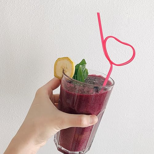 Miniatura 8 de DOITOOL 40 pajitas de San Valentín en forma de corazón, pajitas de café y jugo, pajitas decorativas para té y agua, pajitas de bebida flexibles para
