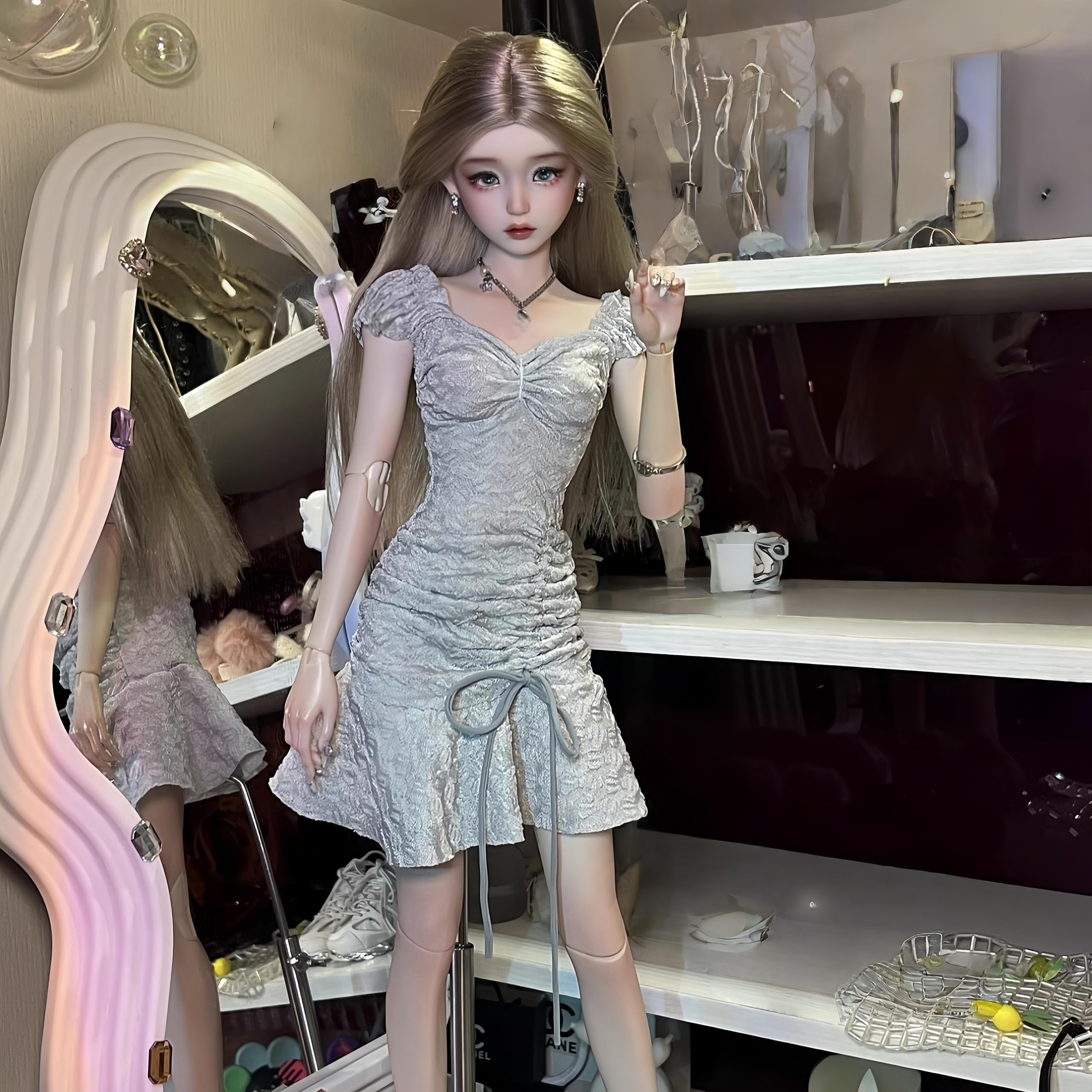 Ropa de muñeca Bjd, ropa de muñeca articulada con bola, hecha a mano, muchos estilos de moda, adecuado para muñecas bjd de 1/3 1/4 (C, 1/4)