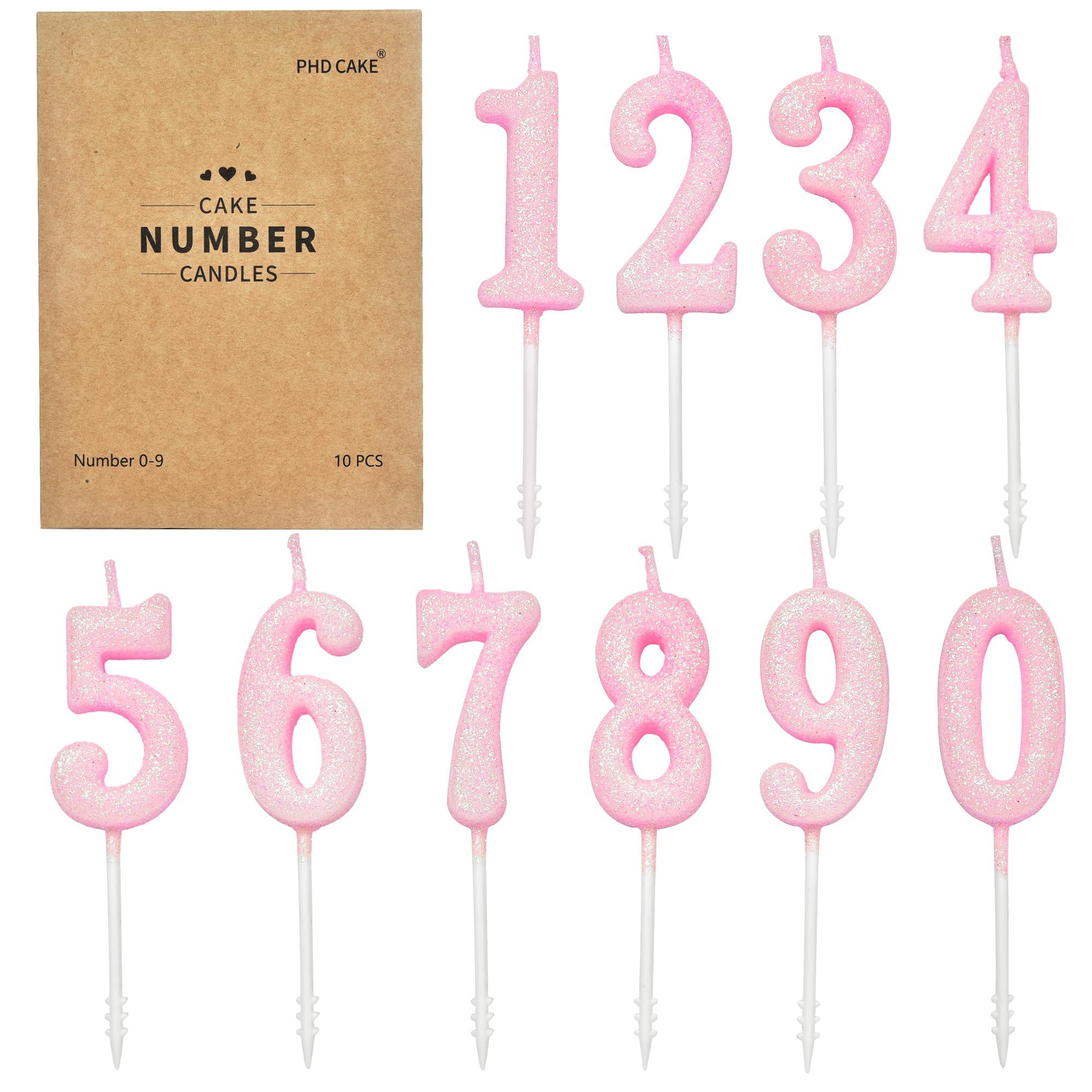 Champagne Gold Number Candles - Birthday Cake Decorations -10 Champagne Gold Number Candles - Birthday Cake Decorations -10