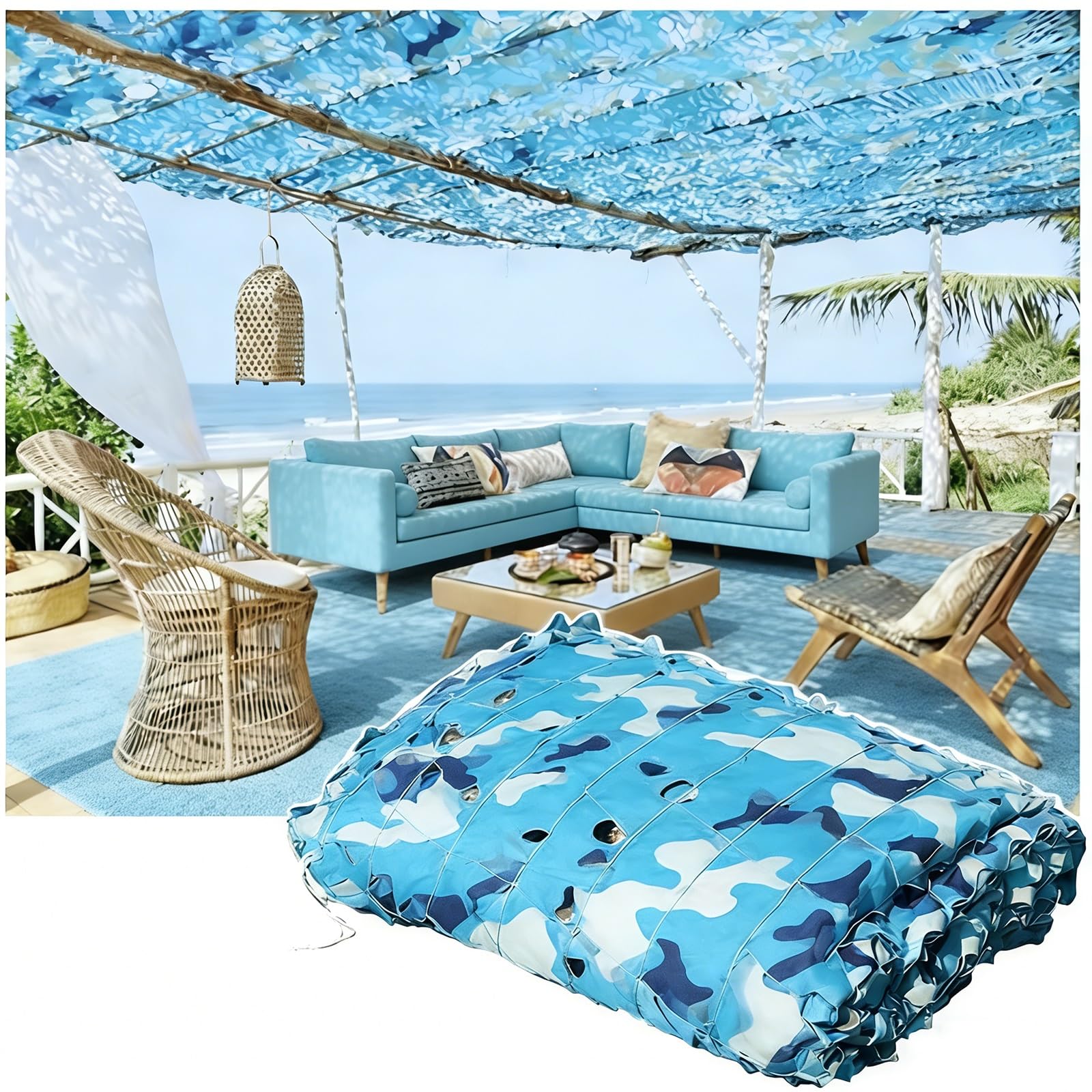 Filet de camouflage anti-chaleur et brise-vue pour jardin clôturé