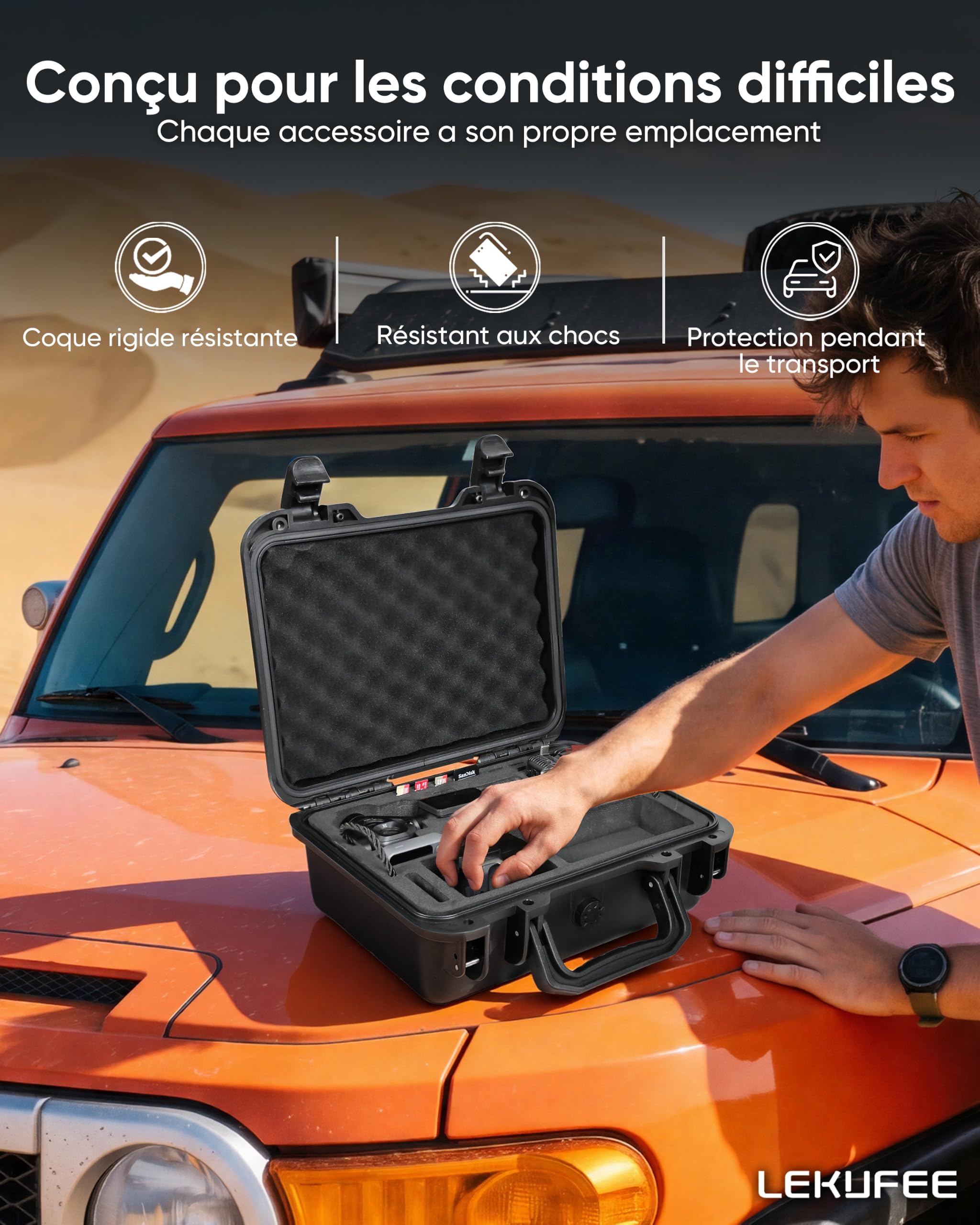 LEKUFEE Étui Rigide Étanche pour DJI Osmo Pocket 4P & Osmo Pocket 4