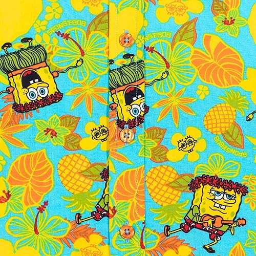 Miniatura 6 de Nickelodeon Bob Esponja Squarepants - Camisa hawaiana de manga corta con botones