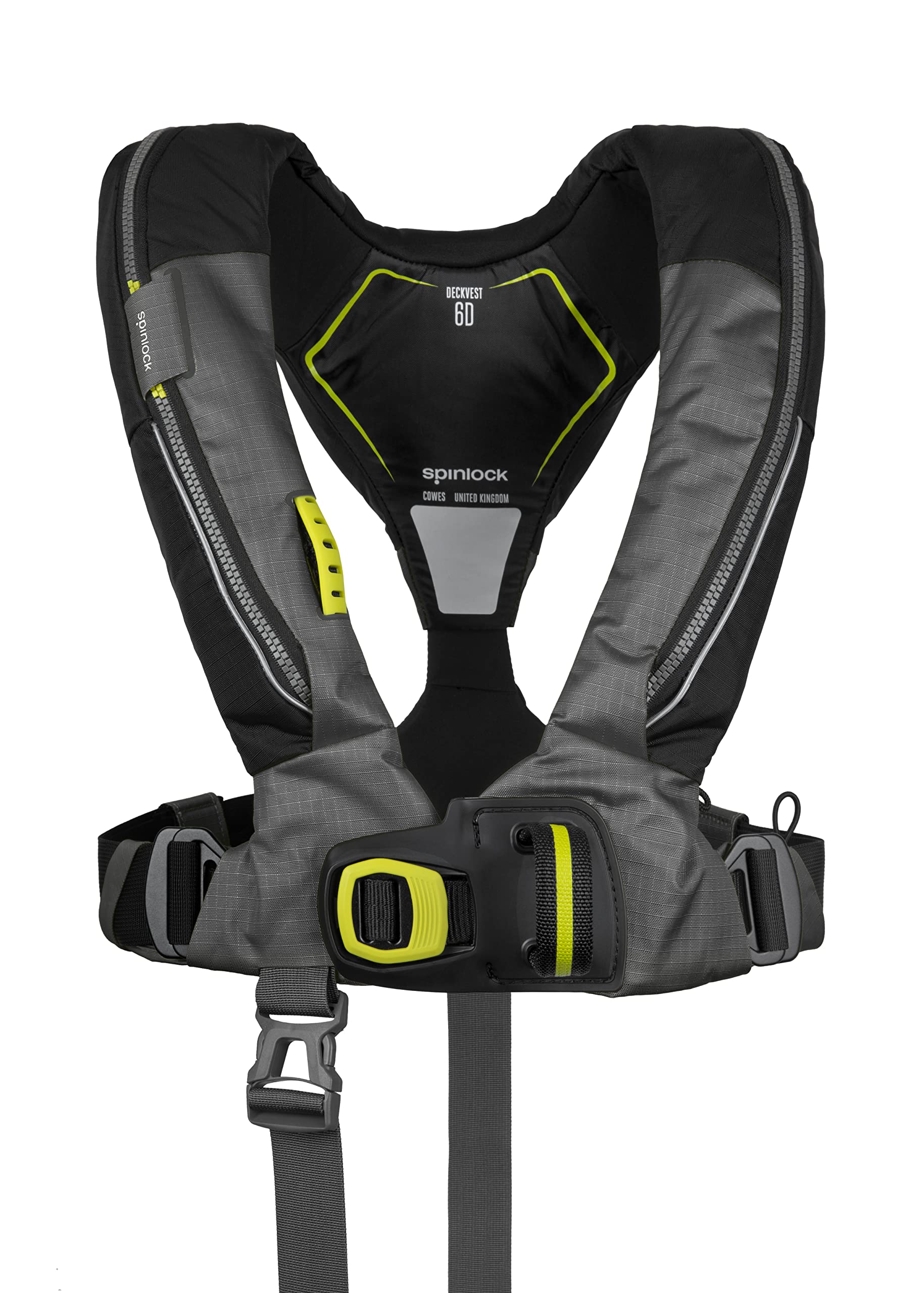 Deckvest Spinlock, automatische Rettungsweste, 6D, mit Harness, schwarz-anthrazit