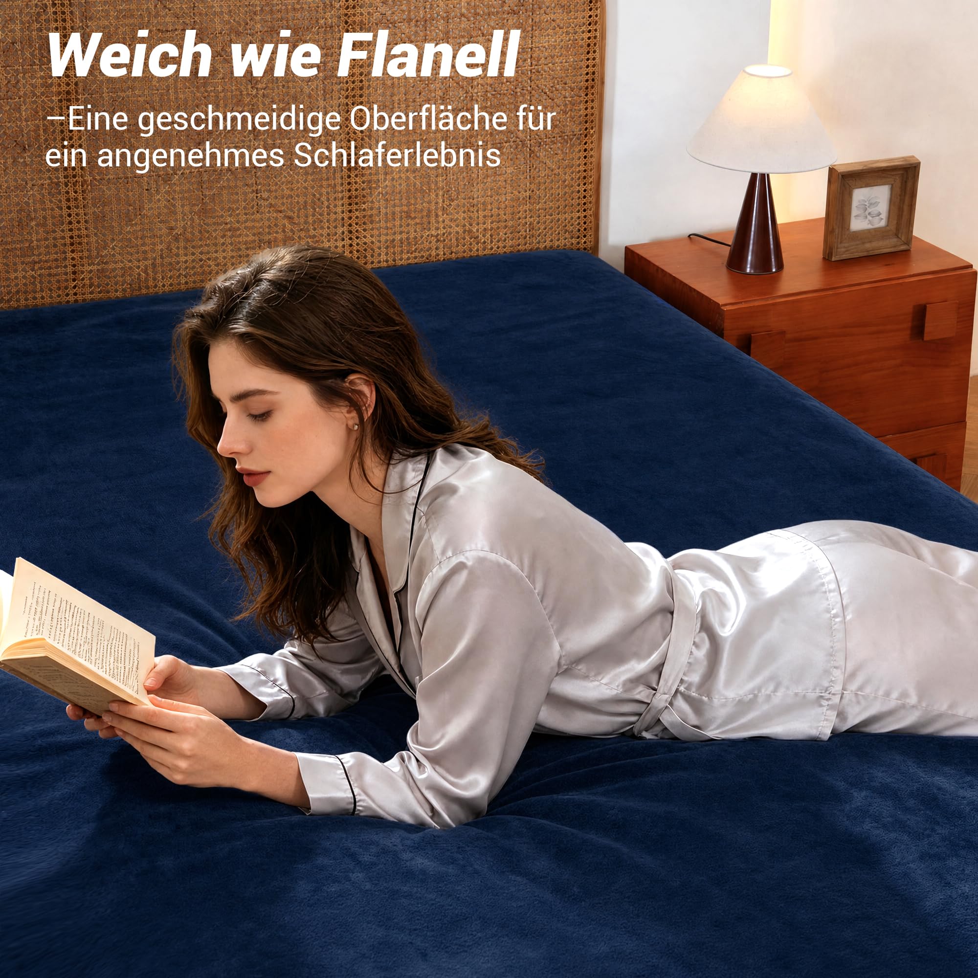 Softan Lenzuolo con angoli in peluche, 140-160 x 200 cm, profondità 30 cm