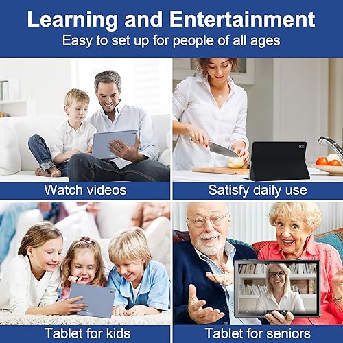 Miniatura 6 de BYYBUO Tablet Android 13, tableta de 10.1 pulgadas con funda, procesador de cuatro núcleos ROM de 64 GB batería de 5000 mAh, pantalla táctil IPS FHD