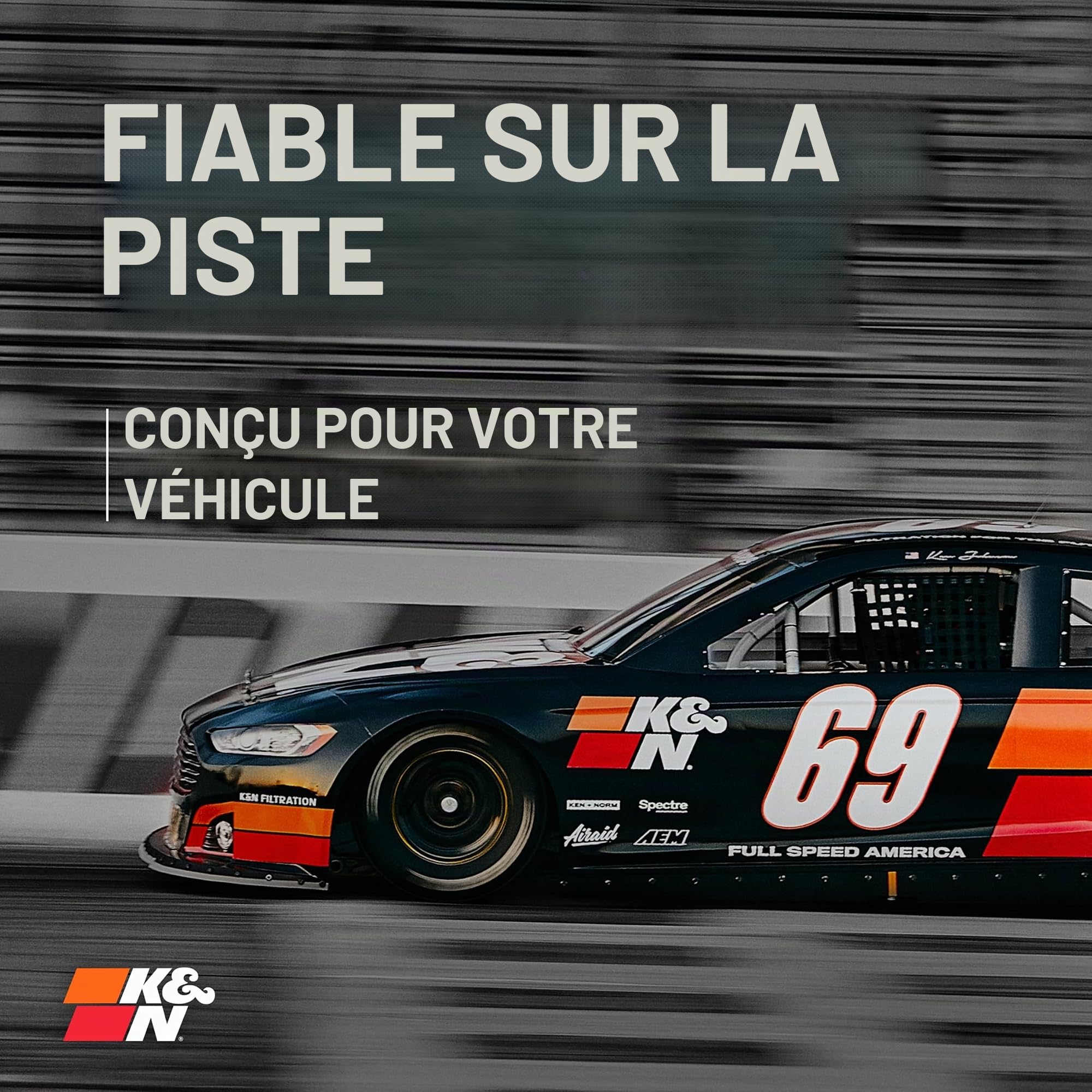 K&N 33-5029 Filtre à Air du Moteur: Haute Performance, Premium, Lavable, Filtre de Remplacement, Plus de Pouvoir, 2015-2019 Mustang
