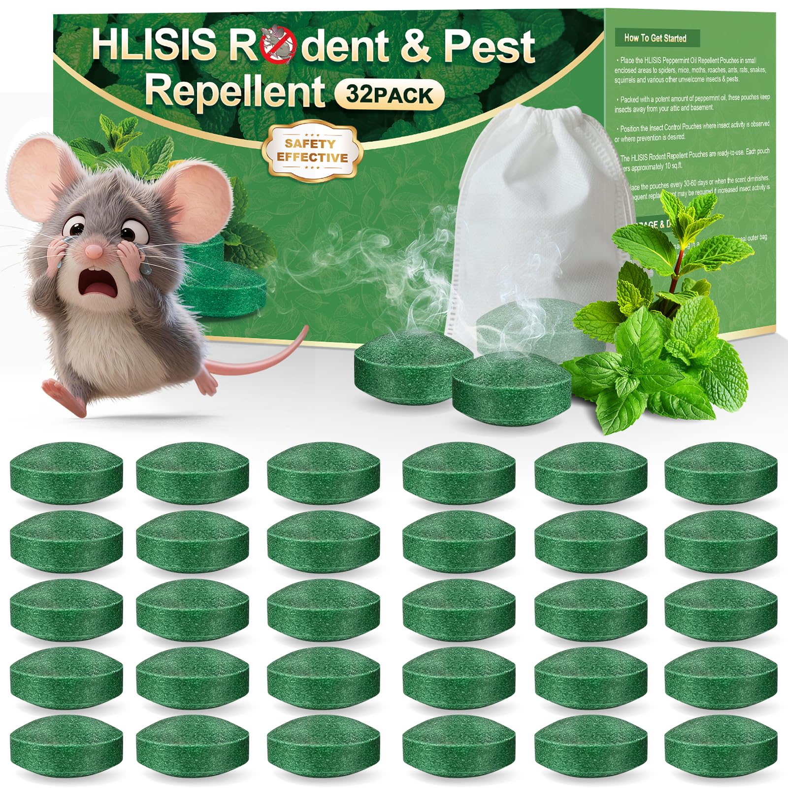 HLISIS 32 Pack Mouse Rodent Repellent