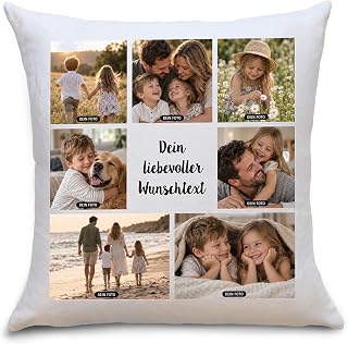 OWLBOOK® Personalisierte Fotokissen | Geschenk zu Weihnachten für Familie