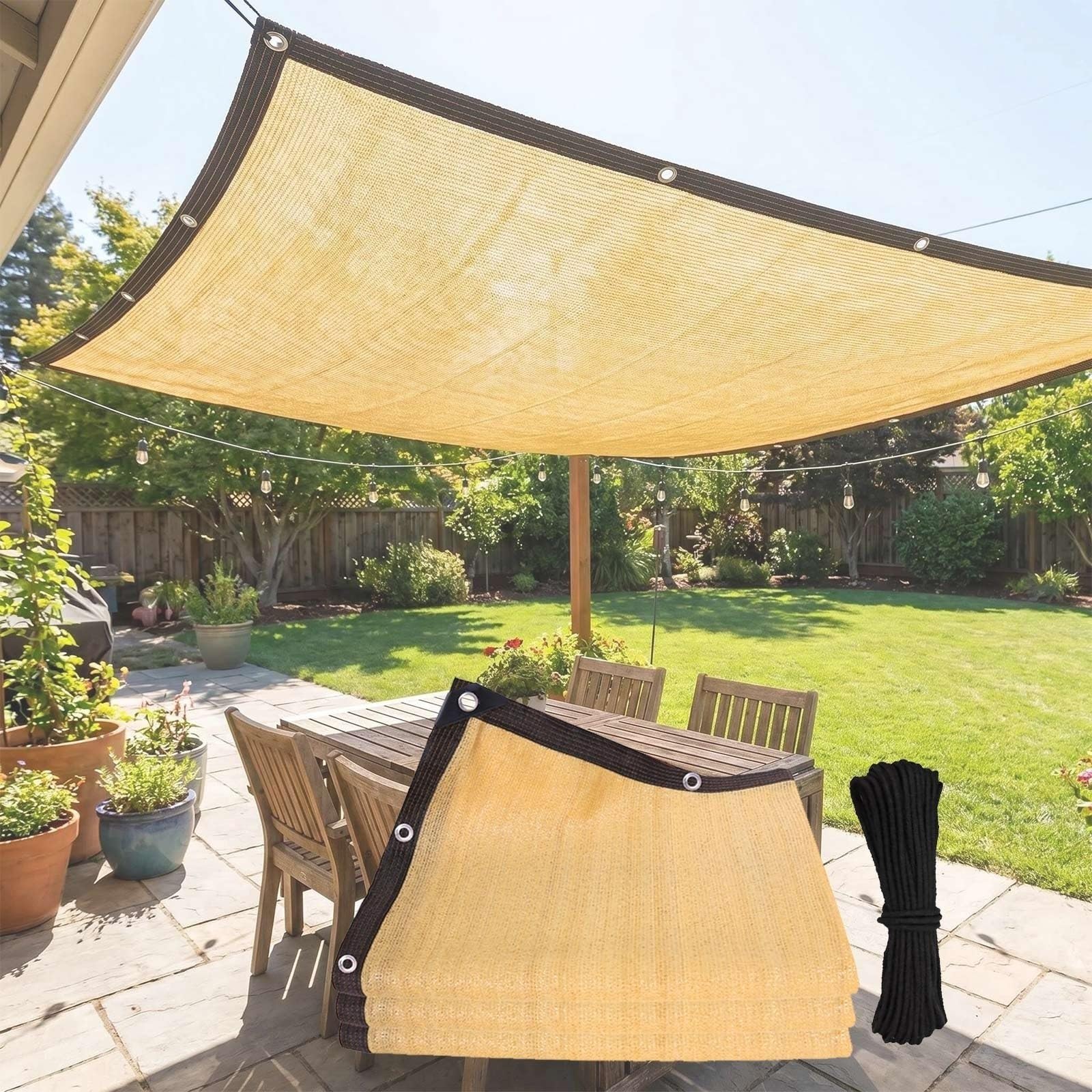 Voile d'ombrage rectangulaire pour terrasse et pergola ombragée en été