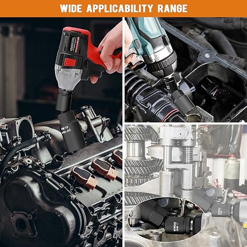 Miniatura 3 de Juego de adaptador y reductor de enchufe de impacto, juego de adaptadores de impacto de 1 a 12 pulgadas, kit de conversión de llave de barra de