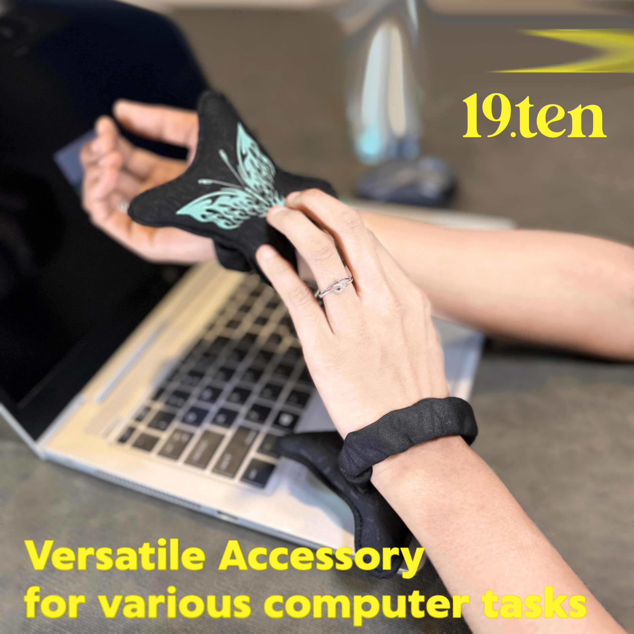 19.ten Wrist Support Band for Office Computer Keyboard Mouse Laptop PC Gaming Wrist Pain Relief Band Hand and Wrist Braces (Black Butterfly) 2