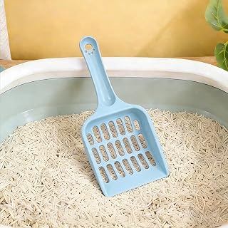 Cat Litter Scoop, Mesh Shovel, Poop Sifting, Mess-Free Cat Litter Scooper for Cat Litter Box, Large & Multiple Cats, Spill-Proof Litter Box Scooper (Blue)