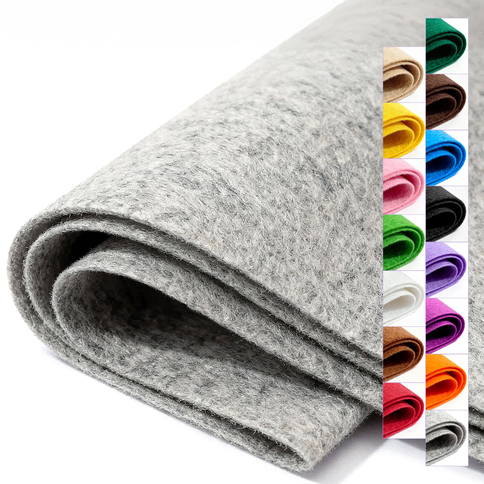 Grey Stiff Felt Sheet 36'' X 36'', 1mm Large Felt Fabric Sheet for Crafts