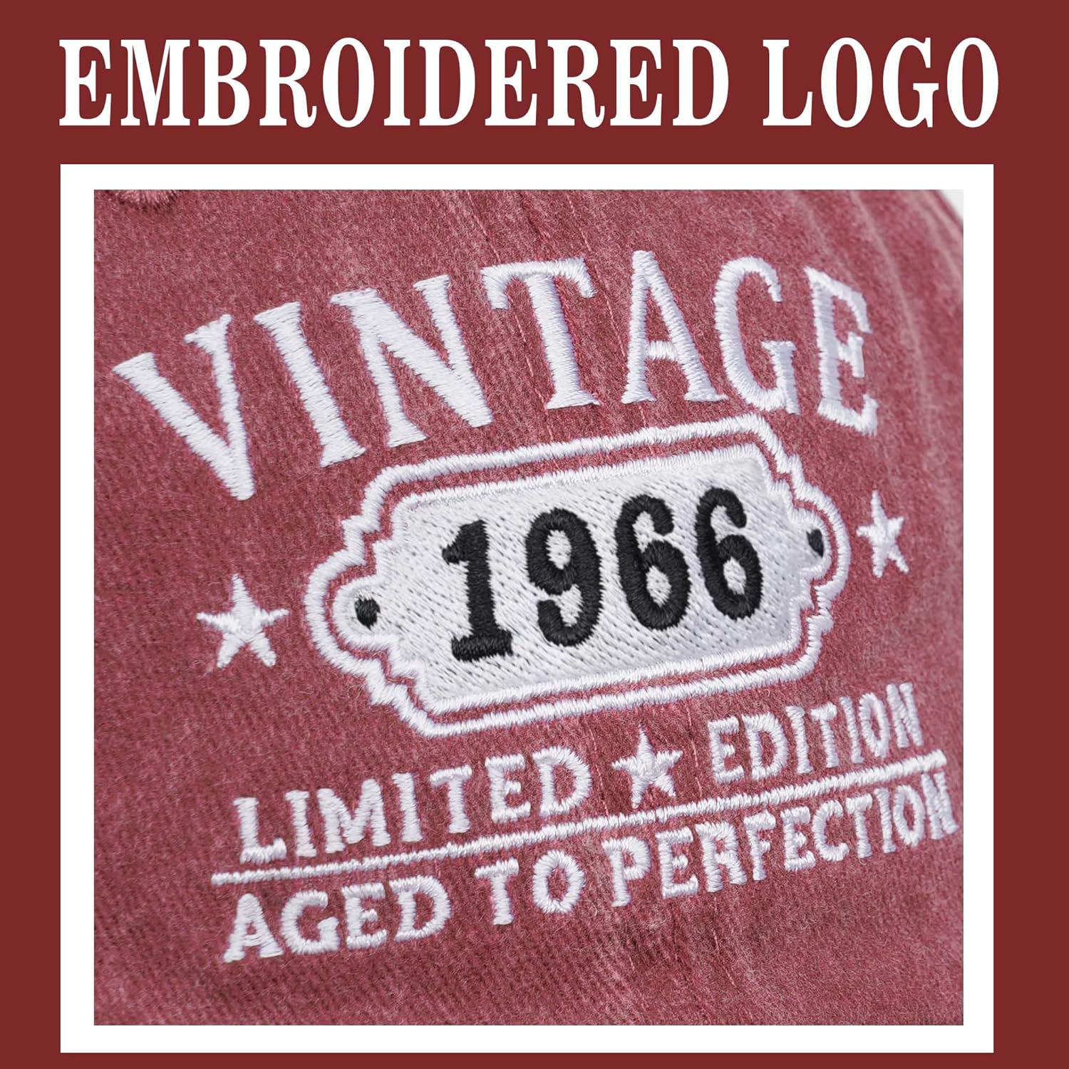 Happy 60th Birthday Gifts for Women Man Vintage 1966 Baseball Cap Funny Gifts Ideas Red - Image 2