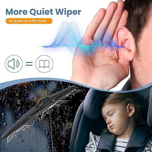 Vista 5 de Limpiaparabrisas trasero de 12 pulgadas para Mitsubishi Outlander 24-21/Nissan Rogue 23-08 Kicks 23-17 Juke 17-11 Pathfinder 20-13 Qashqai 22-17