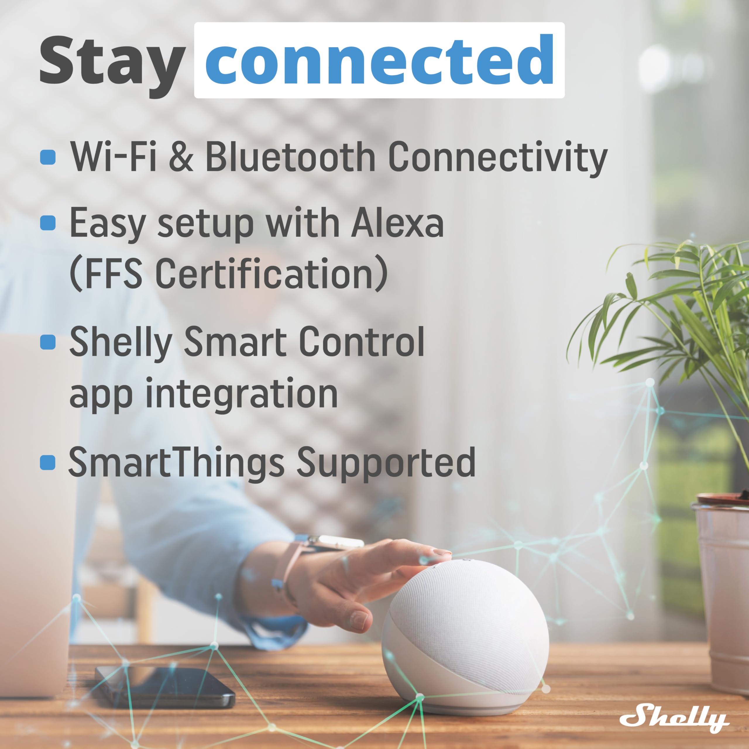 Shelly AZ Plug Czarny, Inteligentna Wtyczka z Pomiarem Energii, Gniazdko Zdalnego Sterowania, Max 2500W (12A), Wskaźniki LED,Automatyka domowa, Bluetooth i Wi-Fi, Alexa i Google Home, iOS, Android