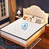 Glendan Firm Mattress Topper Queen: 3 Inch High Density Bed Topper - Extra Support Foam for Back Pain Relief - Breathable Washable Cover with Anti-Slip Straps - CertiPUR-US Oeko-Tex Certified 80x60