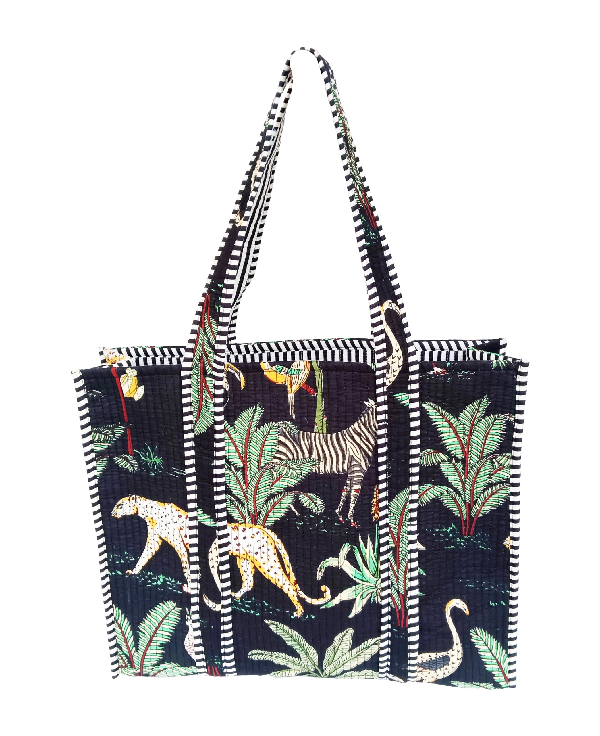 Rastogi Handicrafts Quilted Cotton Women Beautiful Printed Grocery Shopping Bag, Shoulder Bag, Tote Bag, Travel Bags