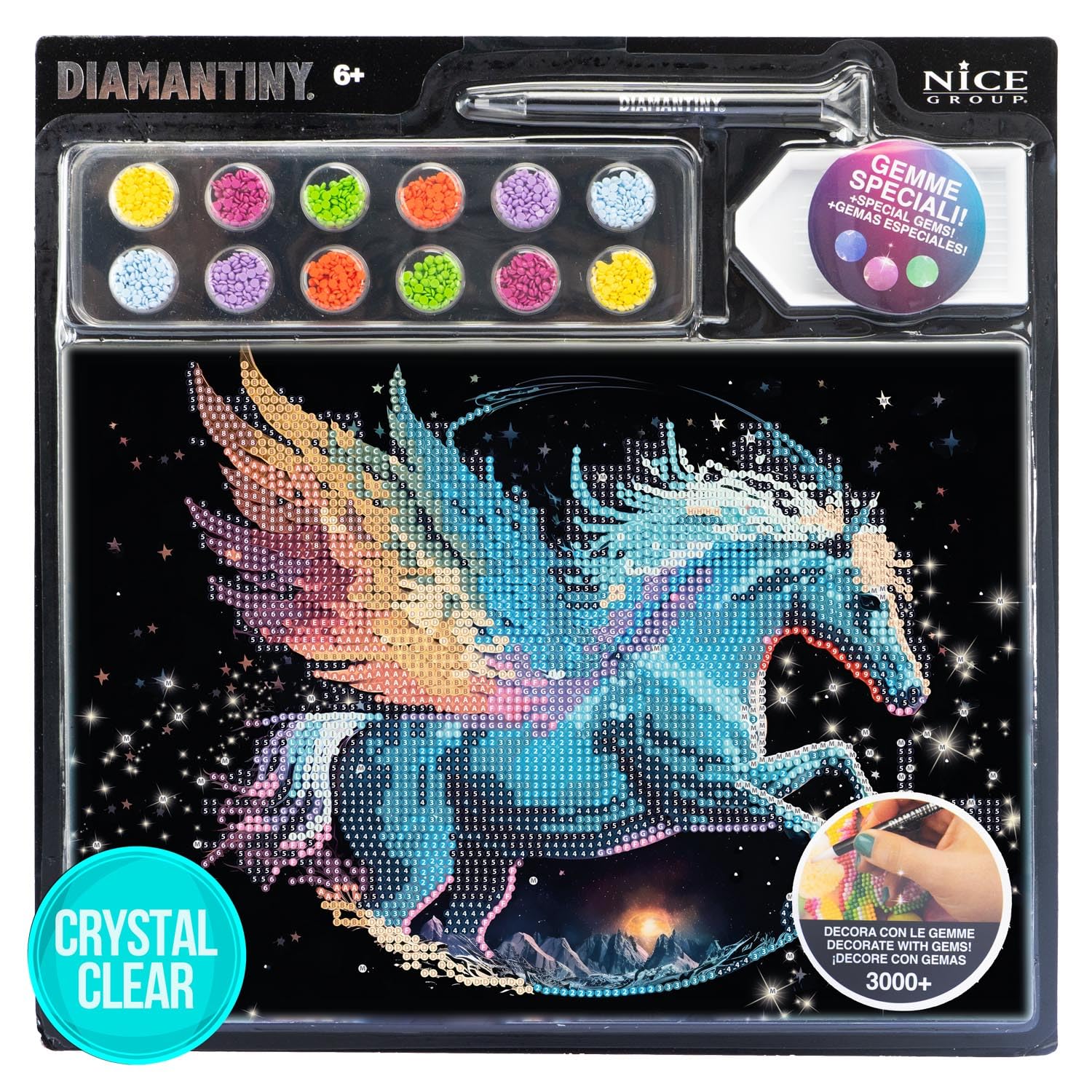 DIAMANTINY - Pegasus Fantasy-Paint by Numbers, Multicoloured, A4, 96412