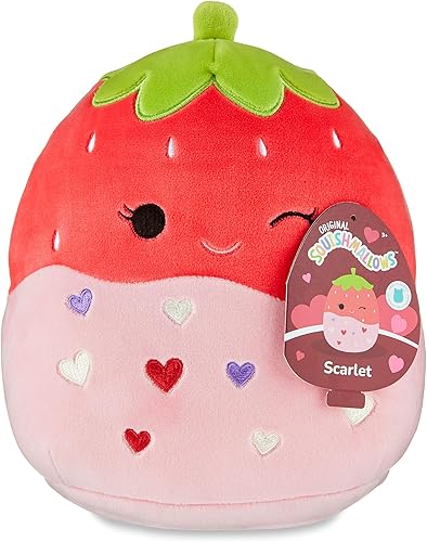 Miniatura 2 de Squishmallows Peluche para el día de San Valentín Scarlet The Strawberry de 8 pulgadas, con licencia oficial Kellytoy, juguete de peluche suave y