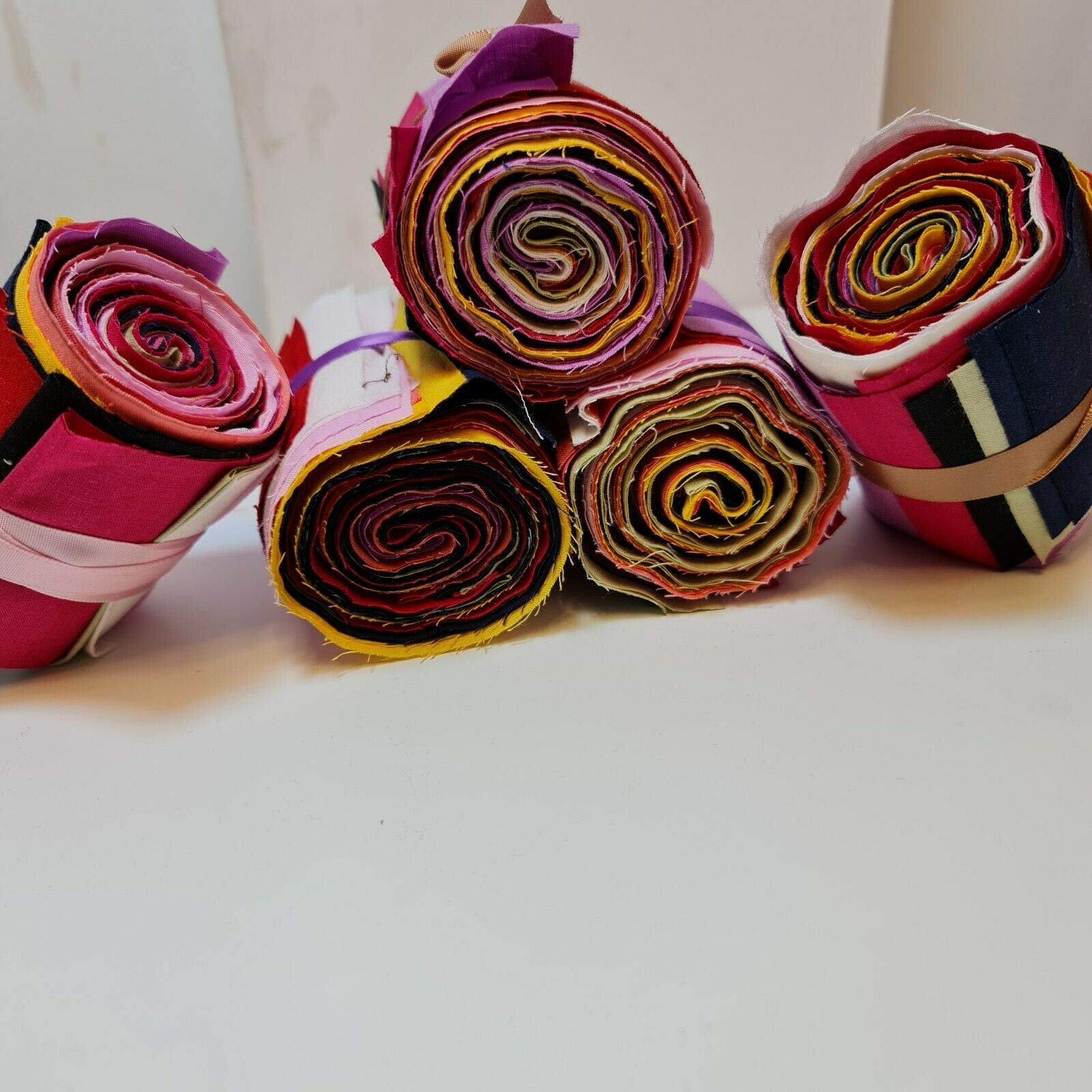 TEXTILE STATION 10 PLAIN SOLID COLOURS JELLY ROLL HONEY Bunting STRIPS 100% COTTON PATCHWORK FABRIC/art/craft/ribbon/patchwork