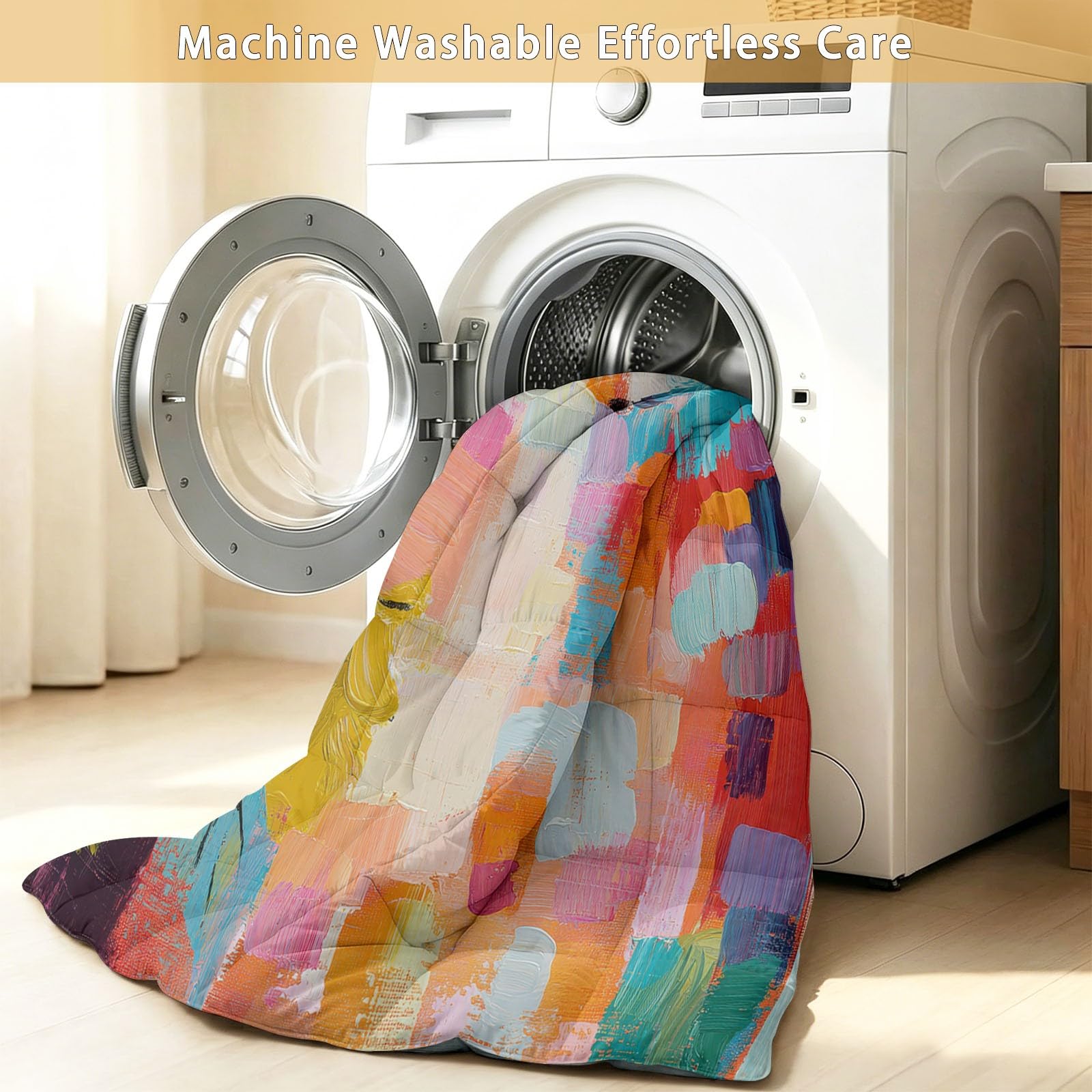 Bettdecke 135x200 cm 4 Jahreszeiten Boho Schick Eule Blumen Steppdecke Atmungsaktiv Ganzjahresdecke Blau-Grün Waschbar mit 2 Kissenbezug