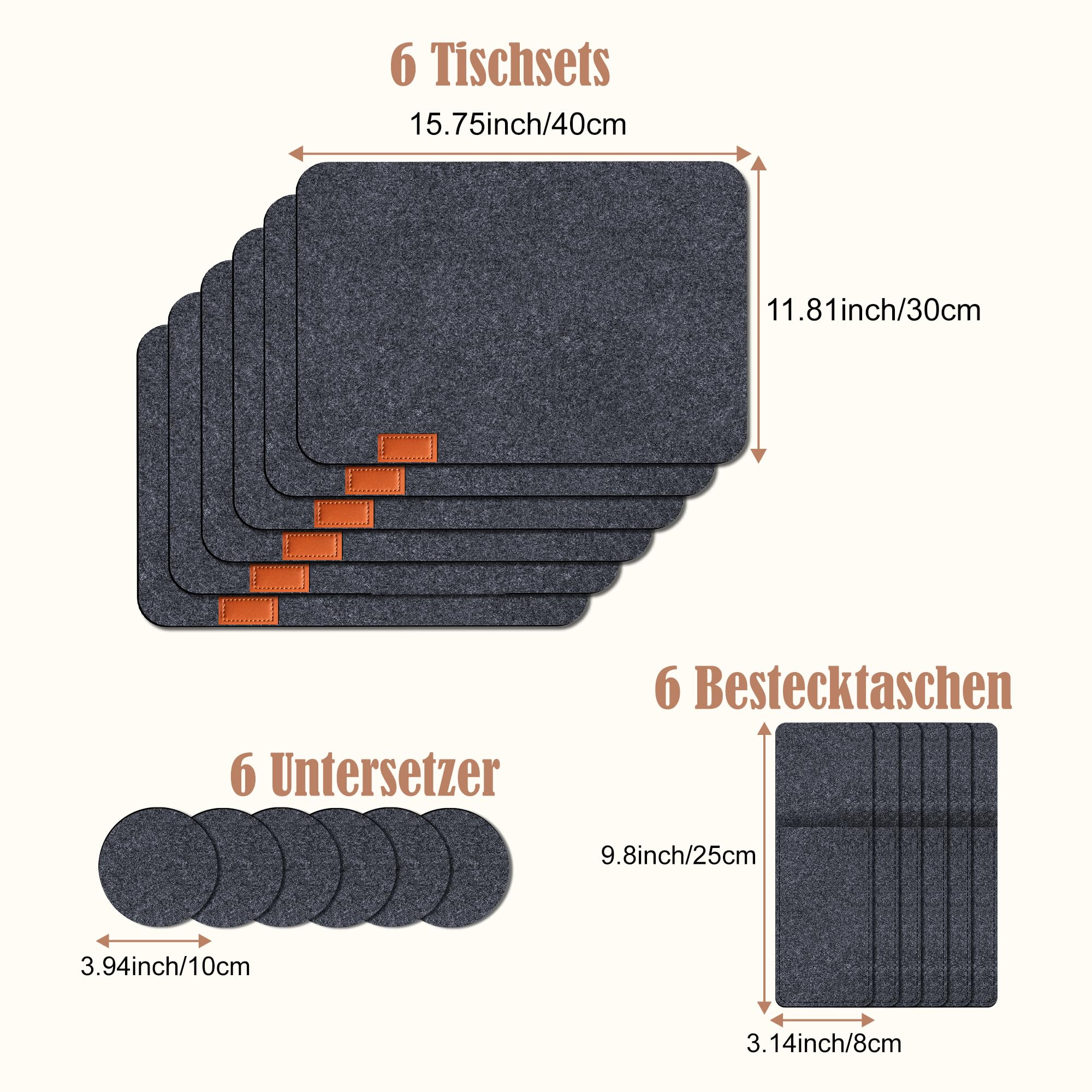 vonsera Platzsets Filz Abwaschbar – Bild 3