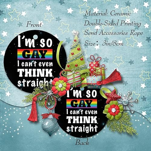 Miniatura 9 de Adornos para árbol de Navidad I'm Gay I'm Like Go Away Adornos LGBT Decoración de árbol de Navidad Lesbiana Gay Progreso Orgullo Bisexual LGBTQ