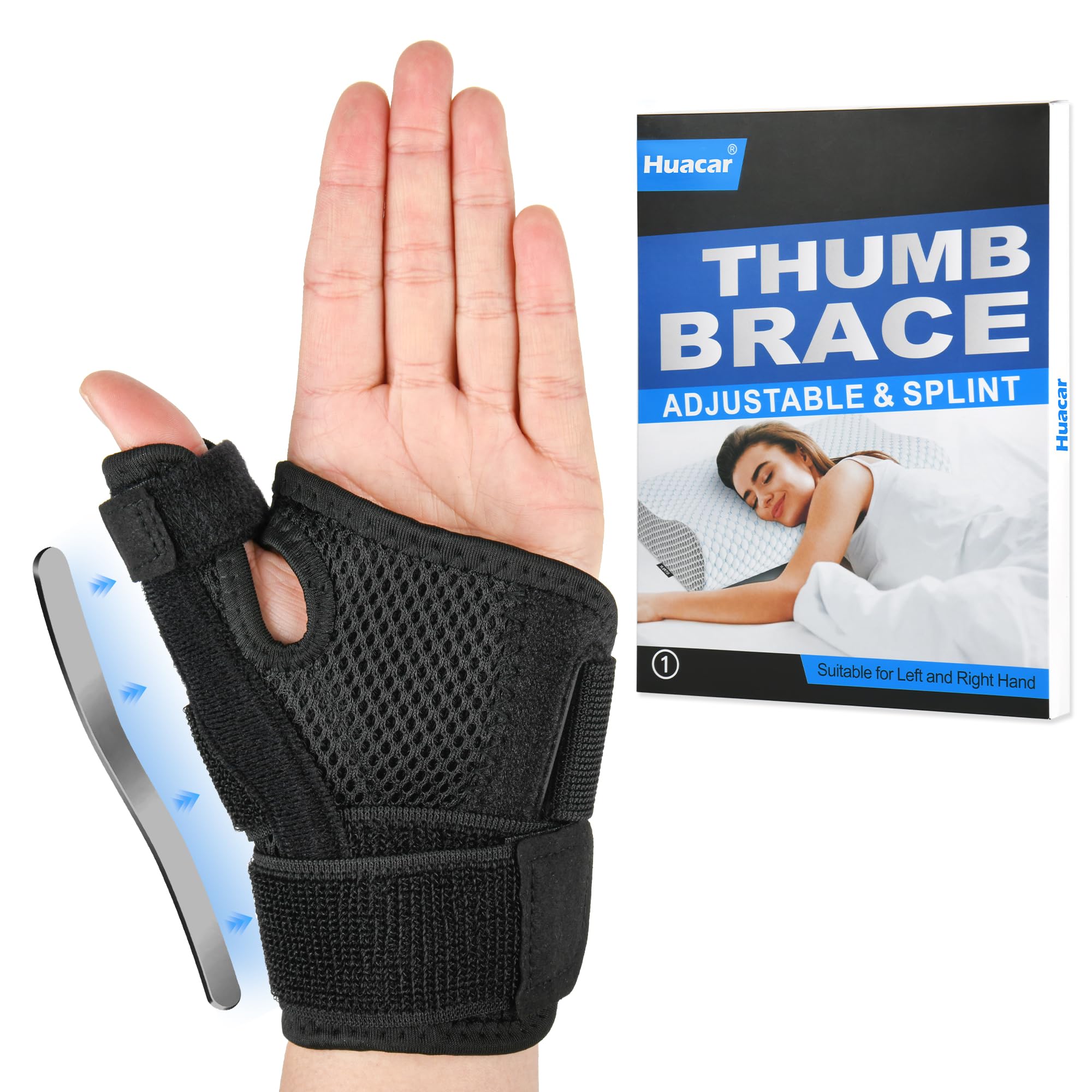 Thumb Splint Brace,Hand Brace,Wrist Stabilizer Support Brace for Right and Left Hand,for Arthritis Tendonitis Carpal Tunnel Pain Relief and Thumb Sprain (Black)