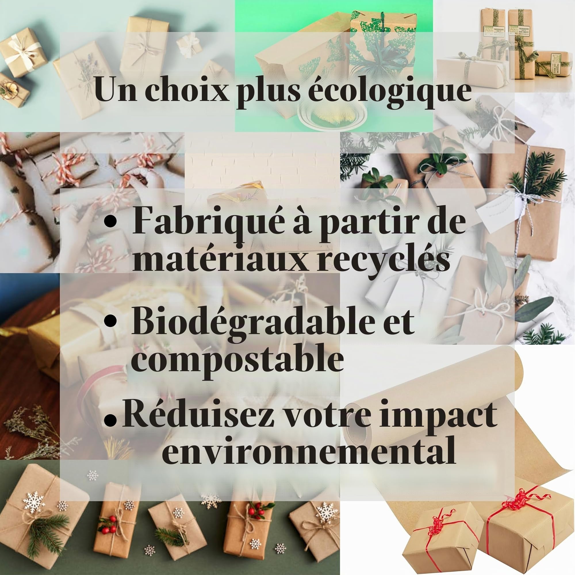 Soul Mantra Lot de 3 rouleaux de papier kraft marron 80 g/m² (50 cm x 200 m) – Papier d'emballage et de bricolage de qualité supérieure pour des applications polyvalentes 100 % recyclé