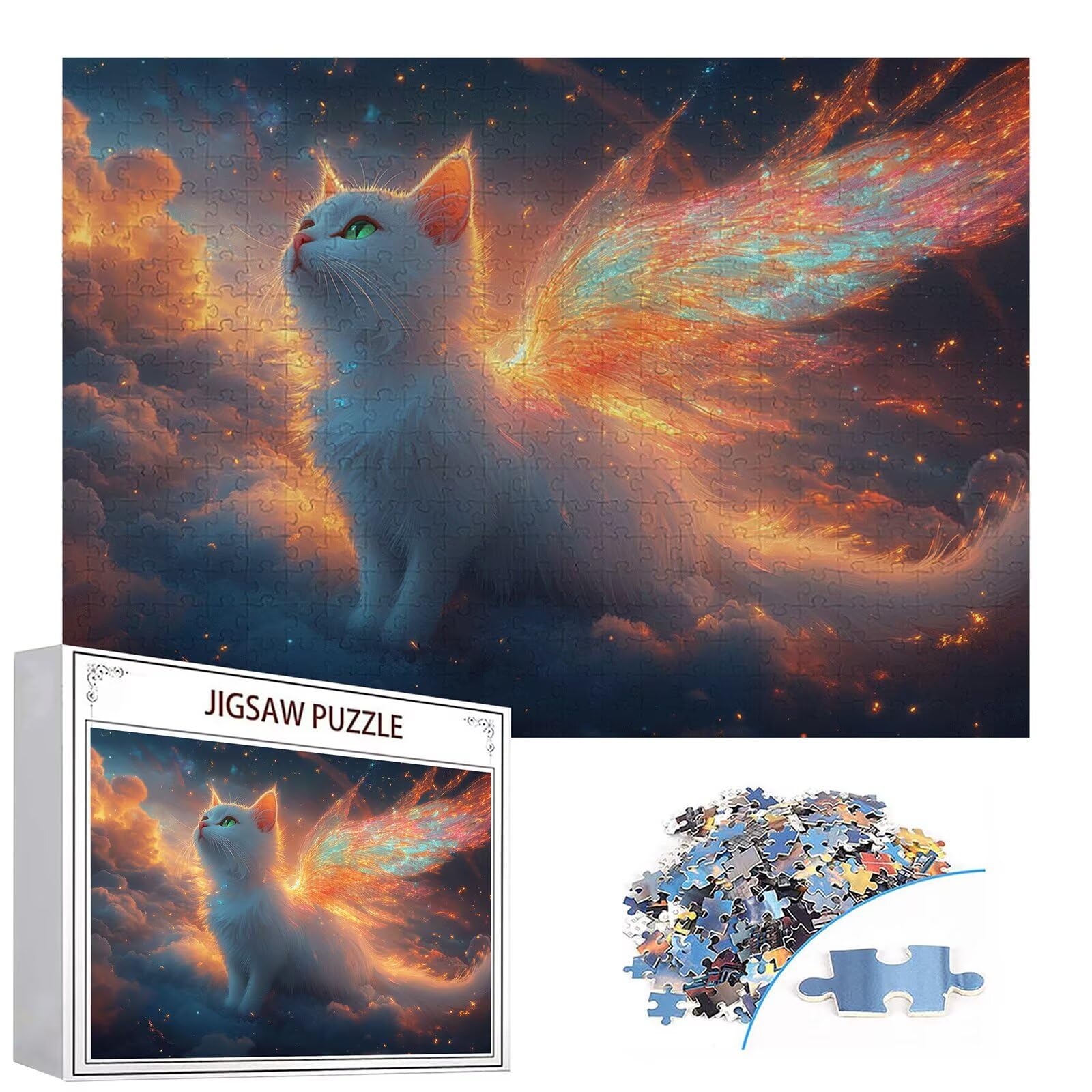 Puzzle 4000 elementów kot puzzle dla dorosłych zwierzę 141 x 87 cm unikalne rzemiosło klasyczne 3D drewniana układanka do rodzinnych gier biznesowych, układanka do samodzielnego wykonania nawet do