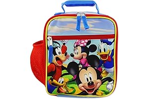 Disney Mickey Mouse Boys Girls Toddler Soft Insulated School Lunch Box (One Size, Red/Blue)