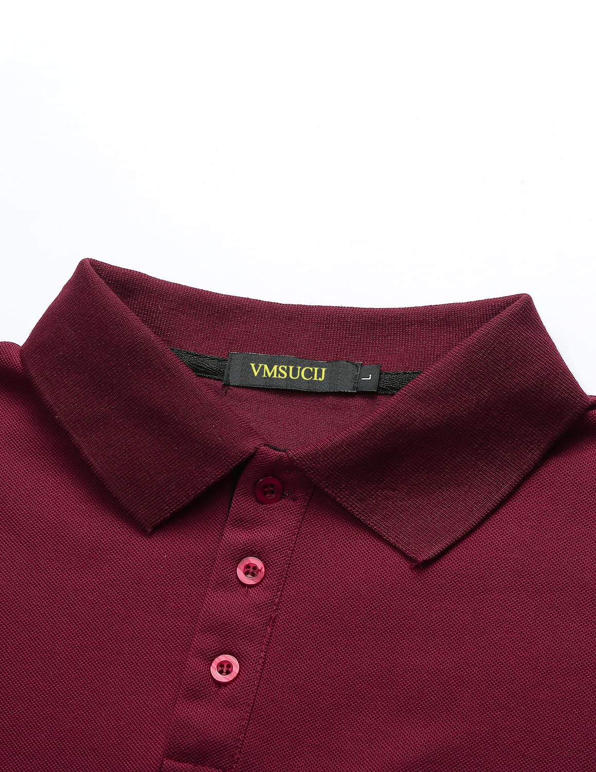 VMSUCIJ Polo Manica Lunga Uomo Maglietta con Abbottonatura Patchwork a Doppio Triangolo Elegante Cotone T-Shirt con Taschino