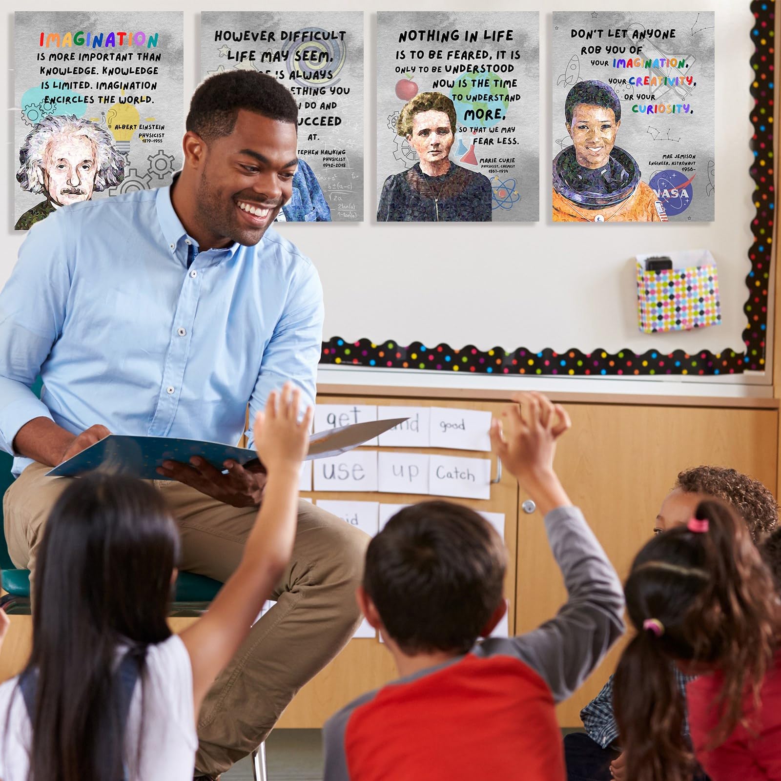 AUNMER Poster motivazionali da parete con famosi scienziati per la classe, un must have, poster motivazionali per scuola, ufficio, classe, bacheca