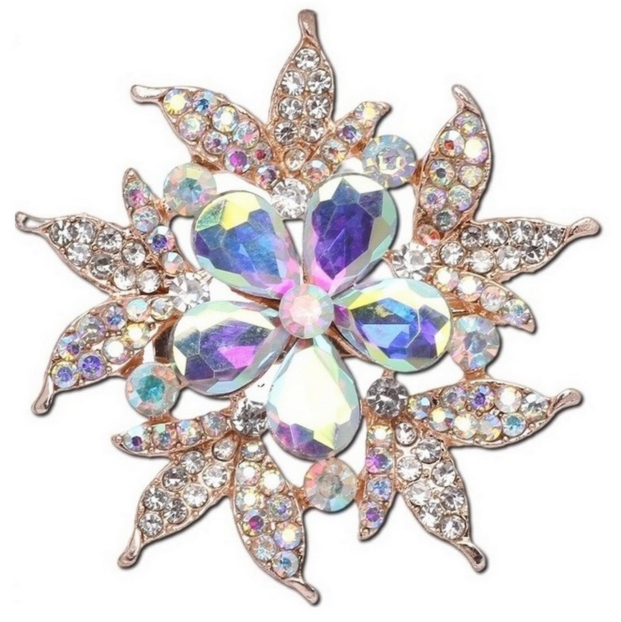 vama Fashions Crystal Rhinestone Saree Brooch Pins Coat Dress Gown Shawl Wedding Bridal Flower Brooch for Women Girls-picture-1