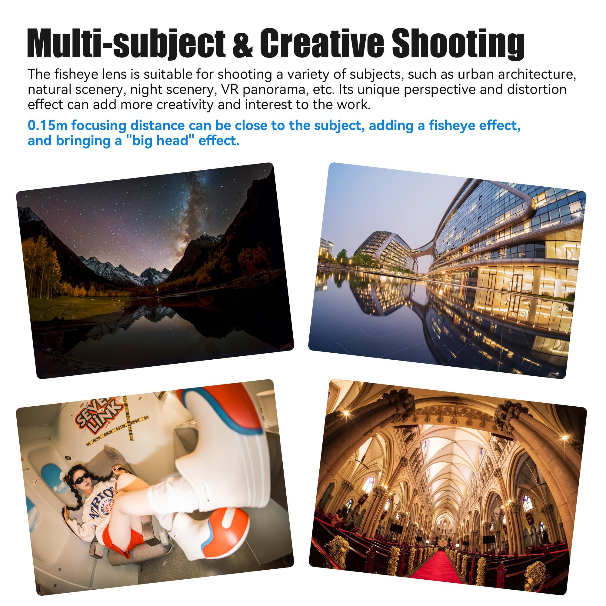 7artisans 10 mm F2.8 II Vollformat-Ultraweitwinkel-Fischaugenobjektiv 185° manueller Fokus für spiegellose Kameras der Leica/Panasonic/Sigma L-Serie