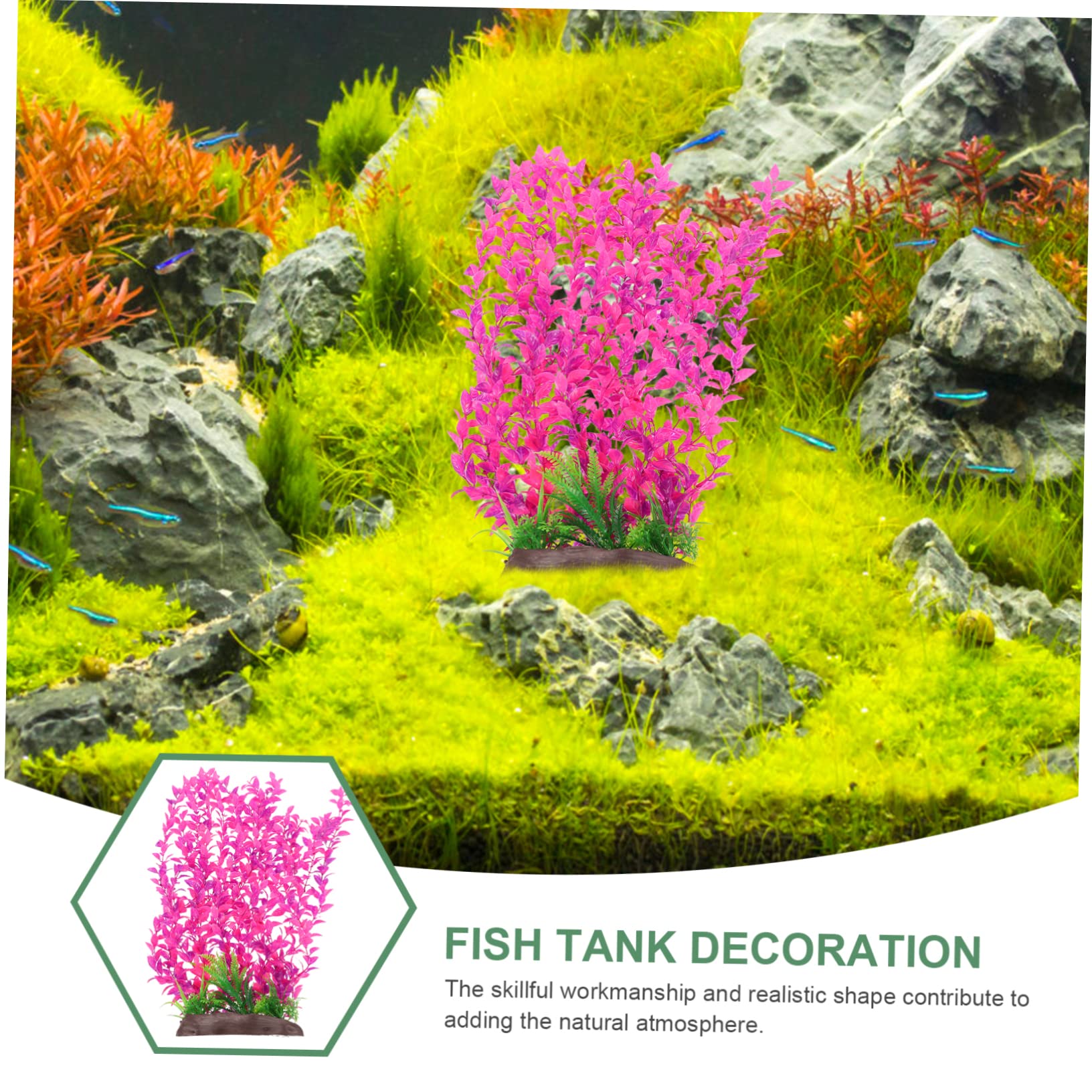 Sosoport 2stücke Künstliche Wasserpflanzen Für Aquarien Lifelike Dekoration Für Fischbecken Langlebig Hochwertigem Kunststoff Für Betta-Fisch Tanks Und Terrarien
