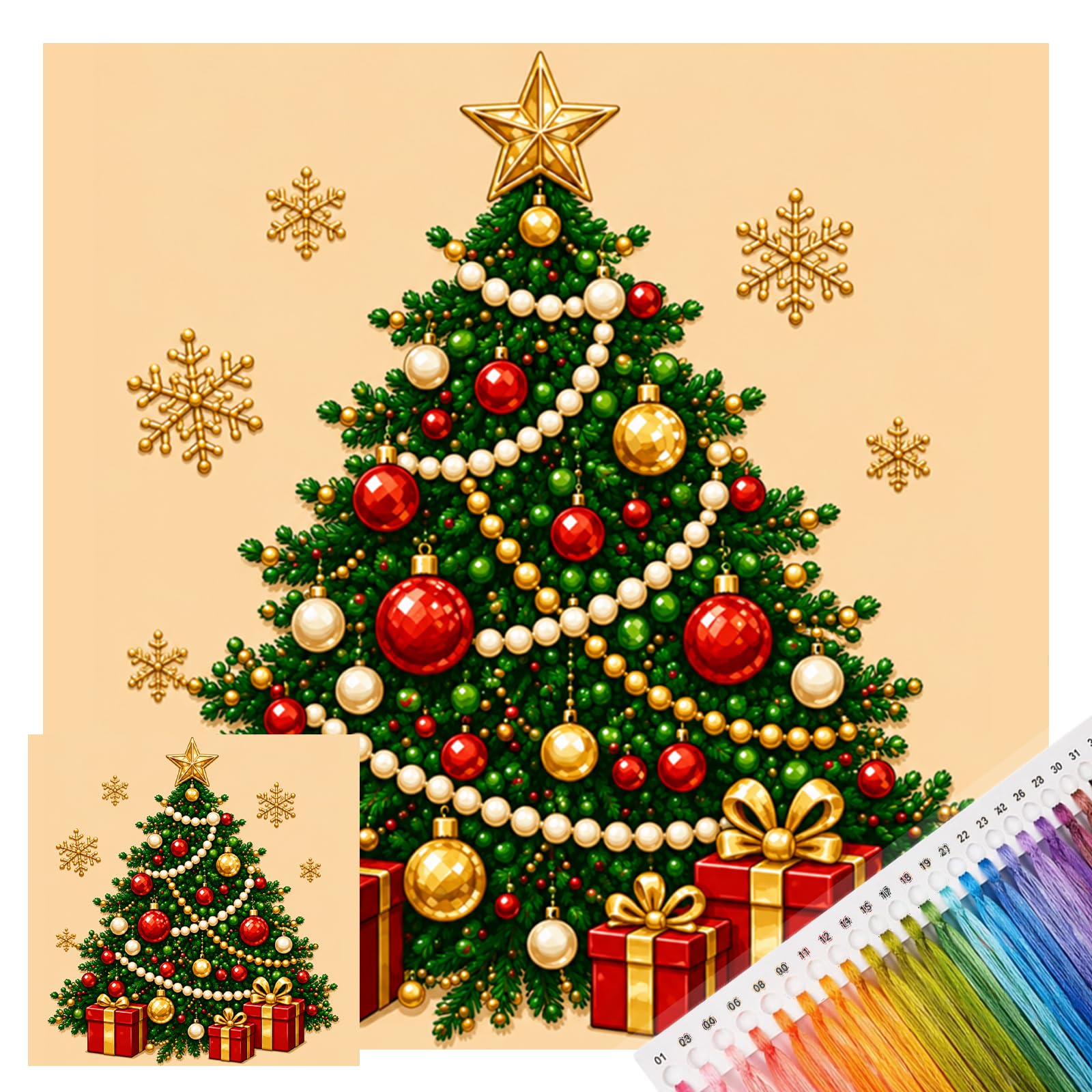 Christmas Needlework Kit 14CT Stamped Cross Stitch 30x30cm