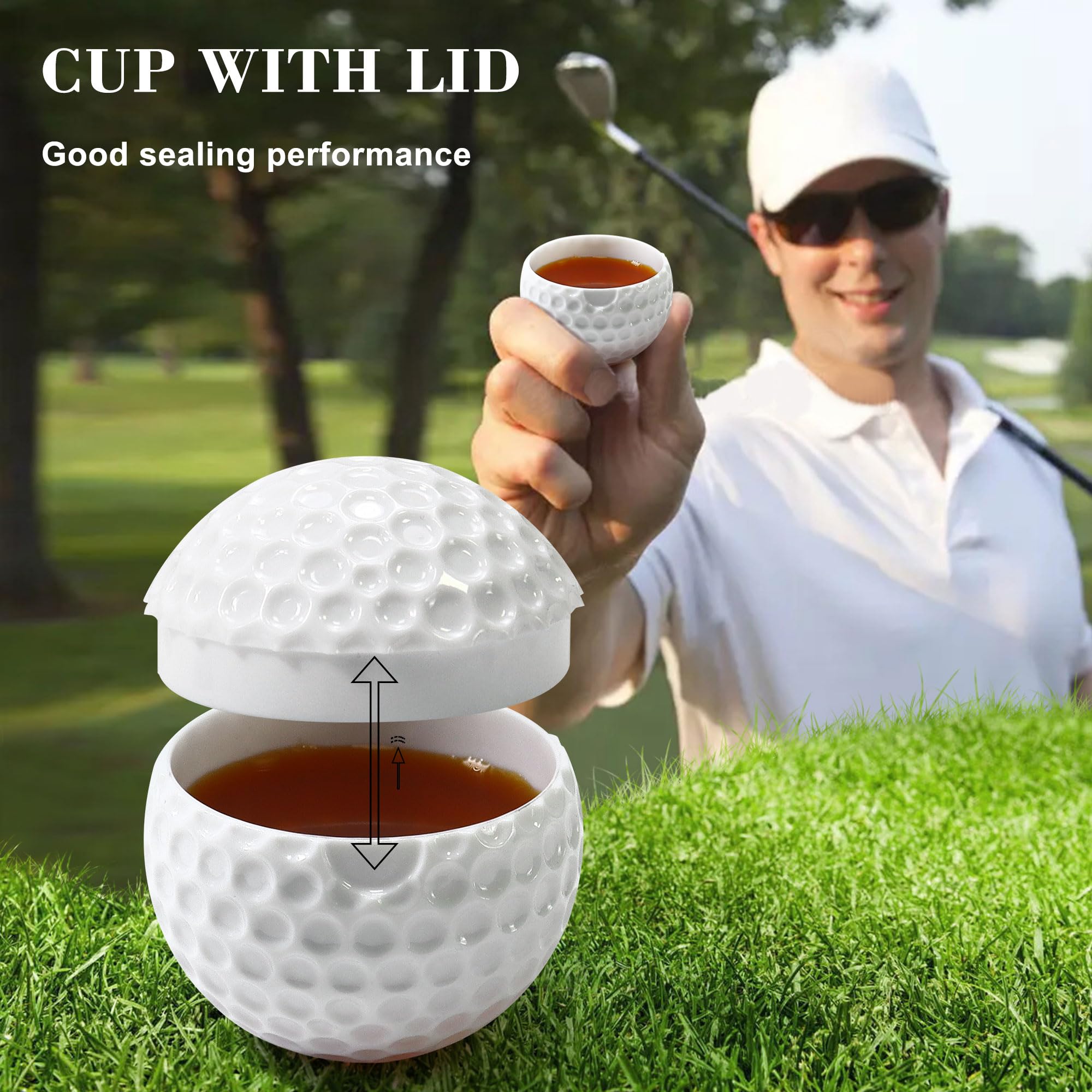 Regalos de golf para hombres, vasos de whisky novedosos, vasos de chupito personalizados con tapa, divertidos vasos de chupito perfectos para el hogar, bar, fiesta, regalos de cumpleaños para
