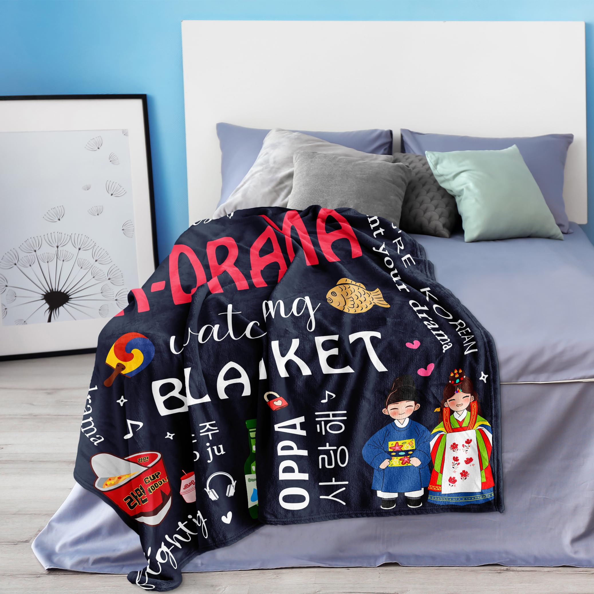 Vuinezo Korean Drama Gifts, Christmas Kdrama Blanket 50"X60", Kpop Merch, K Drama Gifts for Women/Men, Korean Gift, K Pop Gifts Teen Girl, Korean Gifts for Women, Kdrama Merch, Kdrama Gifts