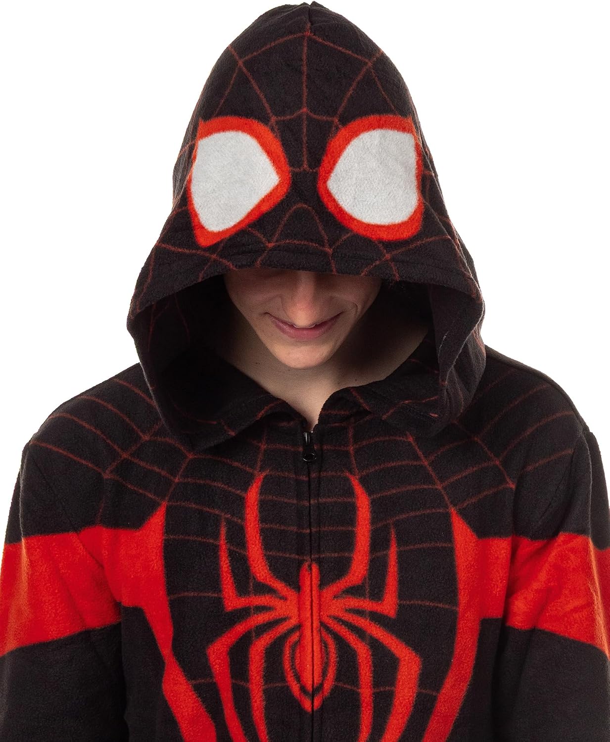 Seven Times Six Marvel Spider-Man Union Suit Men's Miles Morales One Piece Lounge Pajamas