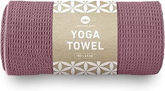 Lotuscrafts Yoga Handtuch Wet Grip - rutschfest &amp; Schnelltrocknend - Antirutsch Yogatuch mit hoher Bodenhaftung - Yogahandtuch ideal für Hot Yoga [183 x 61 cm]