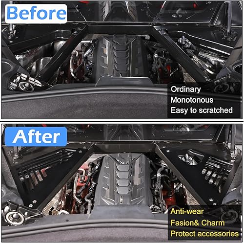 Miniatura 2 de Cubierta de panel de bahía de motor compatible con Chevrolet Corvette C8 2020-2023, cubiertas traseras de aleación de aluminio para motor izquierda