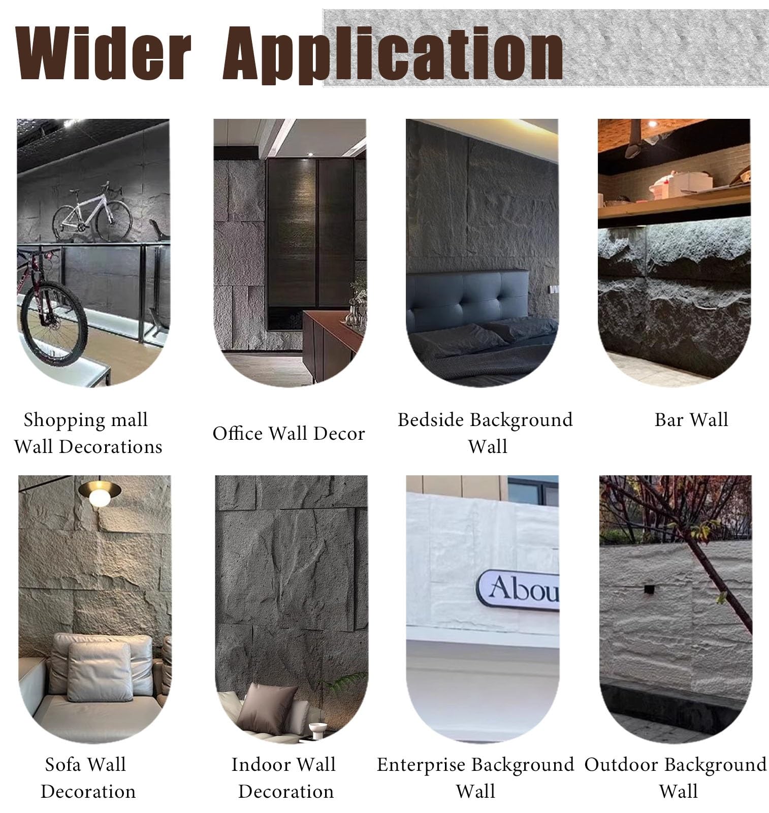 Paneles Decorativos Pared Pu Impermeable Paneles Decorativos Pared Interior Exterior, Sala de Juegos Piedra Artificial Revestimiento Pared Textura Estriada, 3d Wainscoting para Paisajismo(Dark Gray,1P