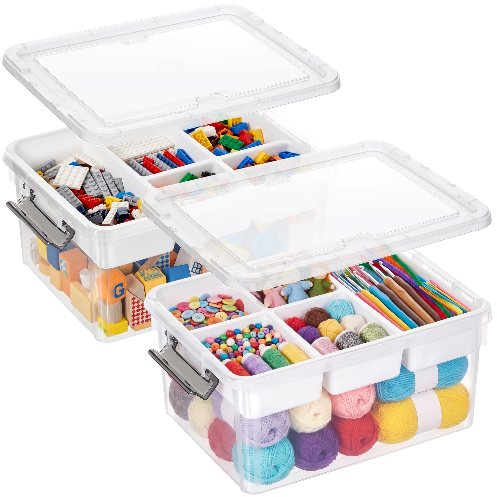 Amazon.com: Citylife 17 QT Plastic Storage Box with Removable Tray