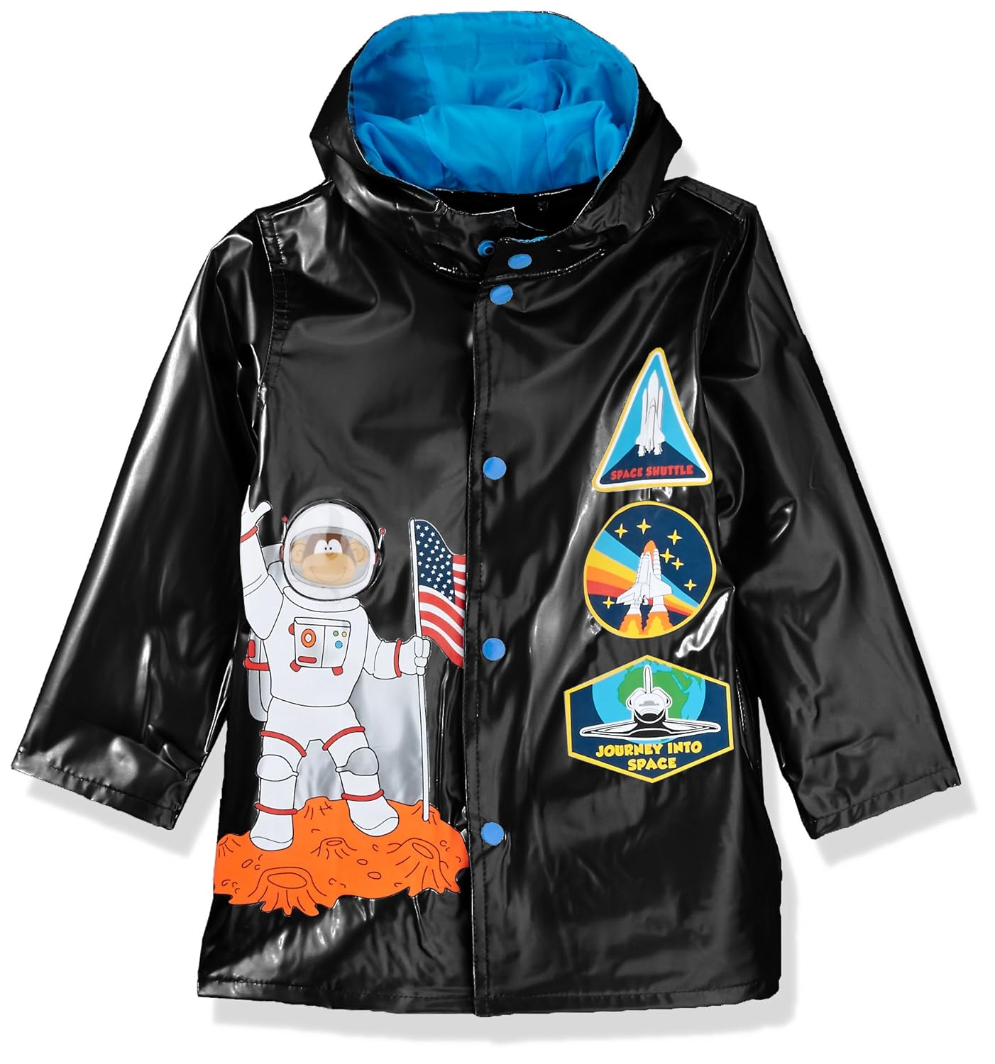 Wippette Boys' Little Astronaut Raincoat, Black, 5 Amazon.in