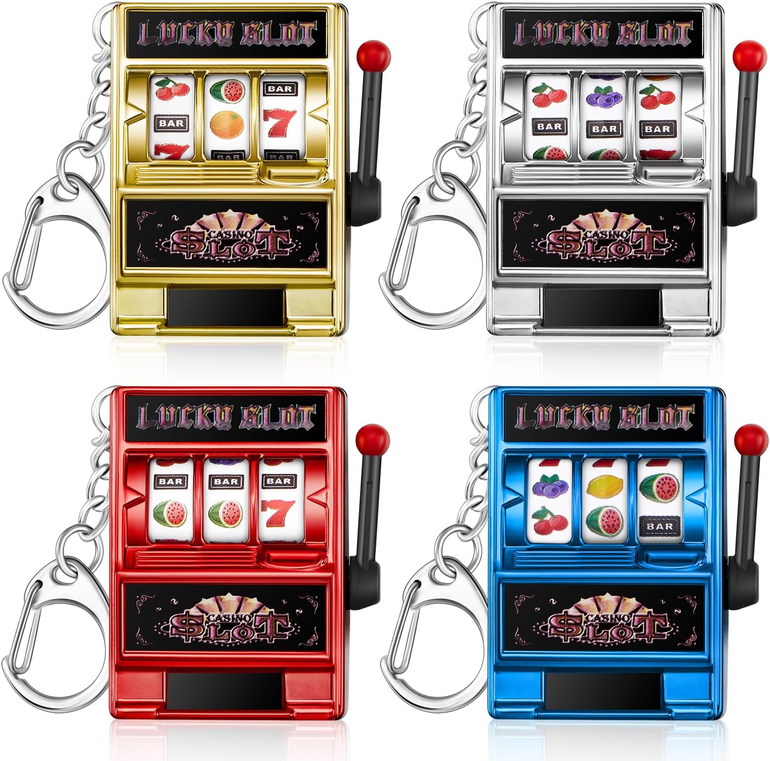 Slot Machine Keychain Las Vegas Keychains Mini Casino Key Chains Kawaii Keychain for Christmas Las Vegas Party Gifts
