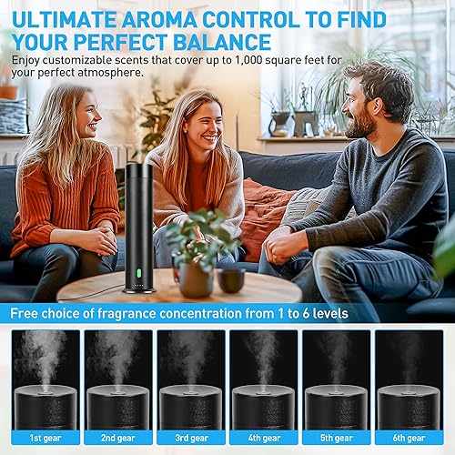 Miniatura 3 de Kit de iniciación de difusor de aroma sin agua, cobertura de 1000 pies cuadrados, difusor de aroma de hotel, difusor de aceite esencial, habitación