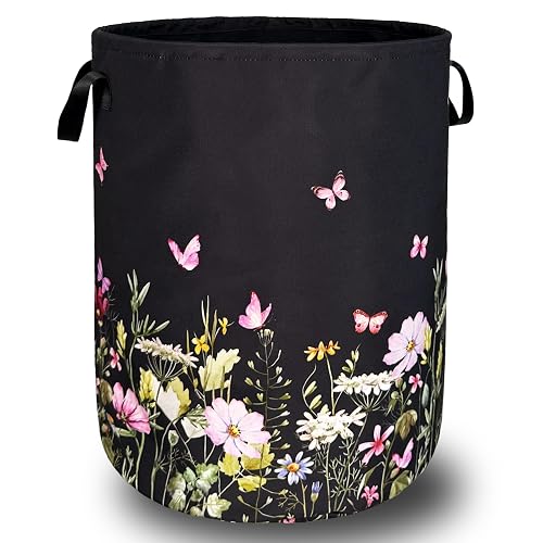 Beautiful Flowers Laundry Basket Oxford Cloth Foldable Hamper 18.9x16.5Inch |
